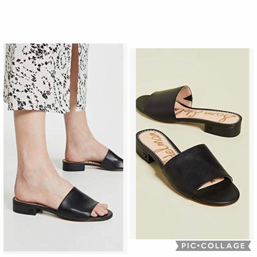 Sam Edelman Kenz black leather block heel sandal